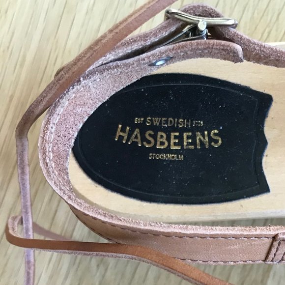 Swedish Hasbeens Lace Up Clog Platform Sandals - Picture 3 of 5